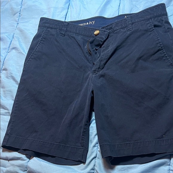 Crown & Ivy Dark Blue Men's Flat Front Shorts - Picture 1 of 5